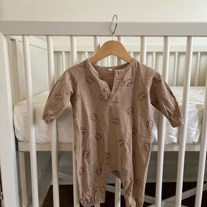 Rylee + Cru Tan Baseball Print Romper